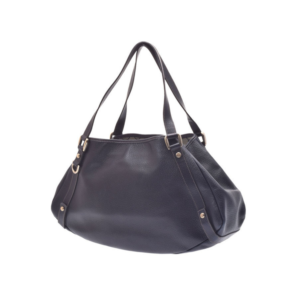 Gucci leather bag top Blue Handbag Navy calfskin handle